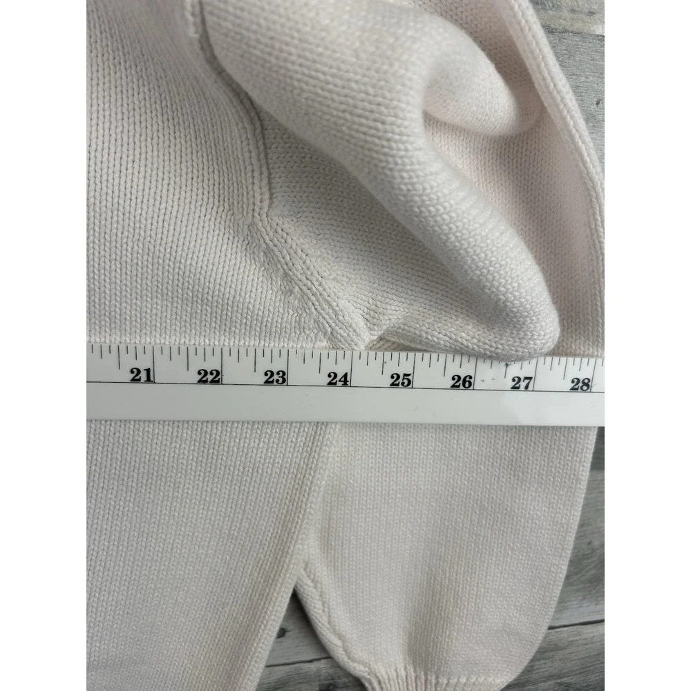 Essential Elements Women's White Cotton Long Sleeve XL Sweater Embroidered DS